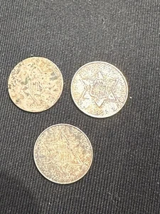 1852 & (2) 1856 Three Cent Silver Pieces Trimes 3c USA Coin - Picture 1 of 2