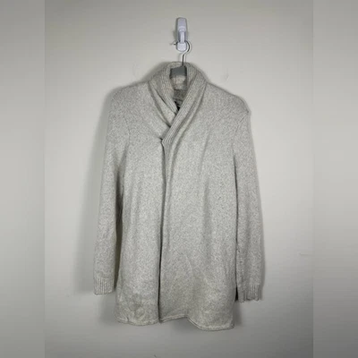 Cárdigan suéter de mezcla de lana WHITE WARREN cuello chal bolsillos delanteros a presión pequeño Foto 1 de 4