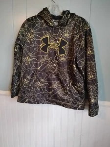 Under Armour Youth Black Yellow Logo Hoodie Size Large YLG - Picture 1 of 4