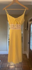 Betsey Johnson Vintage Rare One Of A kind Yellow & Lace Sundress Dress Size 4 - Picture 1 of 13