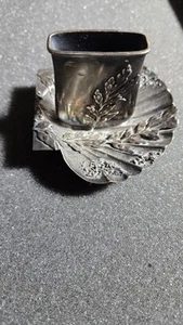 ANTIKE STERLINGSILBER JUGENDSTIL TISCH STREICHHOLZSCHACHTEL HALTER & MUSCHEL ASCHENBECHER - Bild 1 von 11