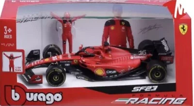 FERRARI SF-23 N.16 CHARLES LECLERC F1 2023 WITH DRIVER 1:24 Burago Formula 1 - Immagine 1 di 2