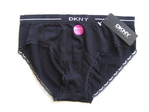A0545 DKNY NEW Saucy and Seamless Embossed Logo Microfiber Low Rise Thong Bikini - Picture 1 of 22