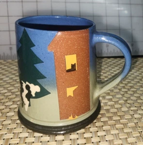Westcote Bell Pottery Mug Farmhouse Cows CAT Trees 4" T x 4.5" W Earthenware - Picture 1 of 6