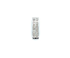 CHANNEL SET DIAMOND SLIDE PENDANT 14K YELLOW GOLD jewelry beautiful gift omega - Picture 1 of 8