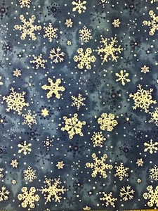 'SNOW MAGIC' Snowflakes on Blue Fabric - SOUTH SEA IMPORTS - SSI - Picture 1 of 1