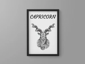 Capricorn Zodiac Sign A4 Poster Print Decor Gift Wall Art - Picture 1 of 1