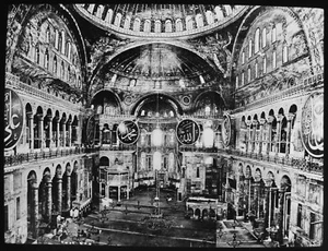 CONSTANTINOPLE HAGIA SOPHIA INTERIOR ISTANBUL C1890 PHOTO Magic Lantern Slide - Picture 1 of 3