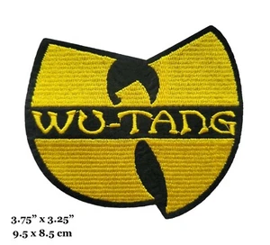 Wu-Tang Clan Hip Hop Group Logo Symbol Black Yellow Embroidered Iron On Patch - Picture 1 of 2