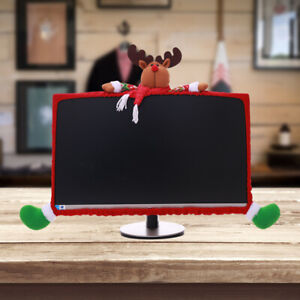 Écran anti-poussière pour moniteur d'ordinateur 27 pouces pour décoration de bureau de Noël