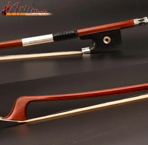 E.Sartory Copy Master Pernambuco Cello Bow 3/4 Ebony Ring Frog Silver Part Stiff - Imagen 1 de 7