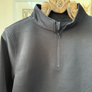 ACore Black Horizontal Rib Quarter Zip Pullover Kangaroo Pocket XL - Picture 1 of 8