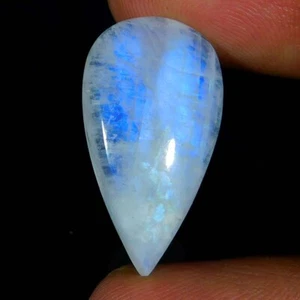 13.85Cts. Natural Rainbow White Moonstone Pear Cabochon Reiki Healing Gemstone - Foto 1 di 3