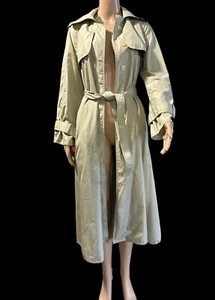 VTG Judy Scates for Raincheetahs Sleek & Shiny Belted Raincoat 1970s Size M / L - Picture 1 of 16