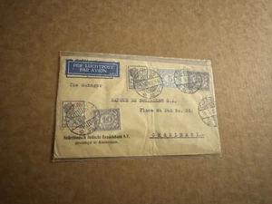 Netherlands Indies 1930s Cover (b) 5-Stamp Franking +Cheribon Comb CDS +Bank - Picture 1 of 2