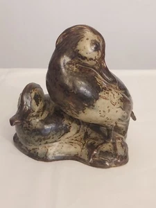 GROßE Royal Copenhagen BRAUN Steinzeug KNUD KYHN Dänemark 2 Enten Figur 20004 - Bild 1 von 6
