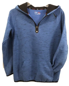 FILA Sport Live in Motion Blue 1/4 Zip Pullover Hoodie Sweatshirt Girls L 14/16 - Picture 1 of 7