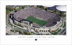 IMPRESIÓN AÉREA PANORÁMICA ESTADIO IRLANDÉS NOTRE DAME FIGHTIN - Imagen 1 de 1
