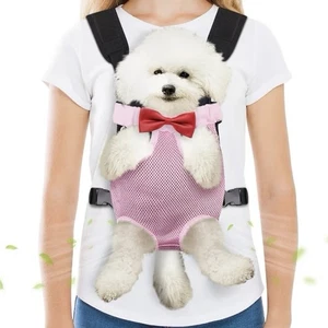 Pet Front Carrier Backpack Hands-Free Adjustable Dog Carrier Pink sz MEDIUM - Picture 1 of 5
