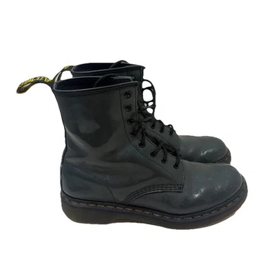 Botas Doc Dr. Martens Mujer Gris 1460 Cuero Con Cordones L Zapatos Talla 9 Foto 1 de 4