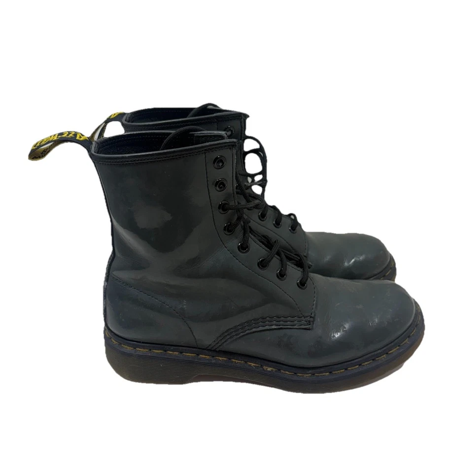 Botas Doc Dr. Martens Mujer Gris 1460 Cuero Con Cordones L Zapatos Talla 9 Foto 1 de 4