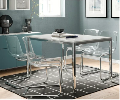 Escritorios de oficina IKEA Torsby modernos de vidrio + cromo Foto 1 de 4