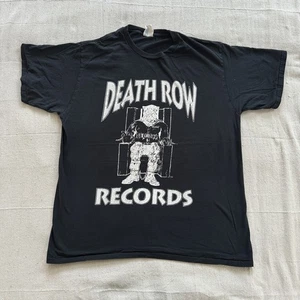 Vintage DEATH ROW RECORDS T-Shirt LARGE Black RAP Hip-Hop Snoop Dog Dr DRE y2k - Picture 1 of 14