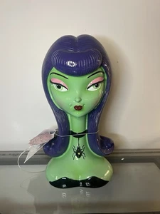 Bella Lux Halloween Bust Wicked Witch Green LED - Picture 1 of 5