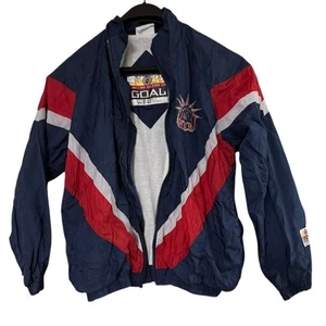 Vintage 90s New York Rangers NHL Windbreaker Jacket Kids L - Picture 1 of 9