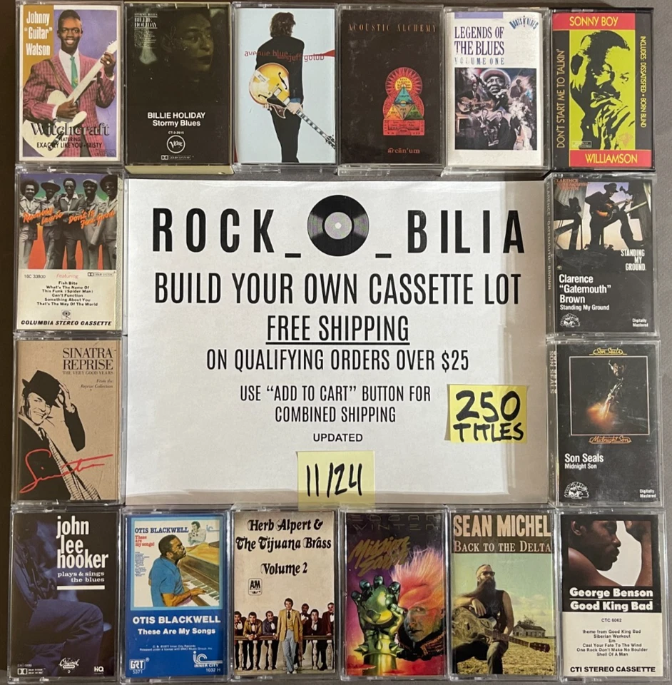 BLUES JAZZ FOLK ROCK BUY $25 GET FREE SHIPPING BUILD YOUR LOT CASSETTE TAPES - Imagem 1 de 3