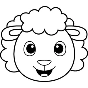 'Happy Sheep Face' Unmounted Rubber Stamp (RS040824) - Picture 1 of 6