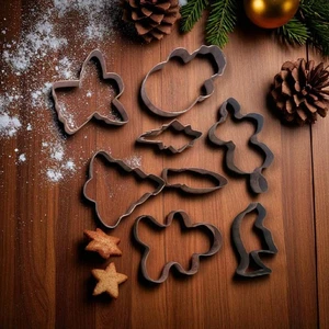 Vintage Martha Stewart Christmas Cookie Cutters Copper Cookie Cutters Set of 8 - Picture 1 of 3
