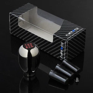 NRG ALUMINUM TYPE-R STYLE SHORT THROW 5-SPEED GEAR SHIFTER SHIFT KNOB BLACK/RED - Picture 1 of 1
