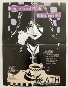 DEATH THE TIME OF YOUR LIFE POSTER 1996 VERTIGO DC COMICS SANDMAN PROMO FOLDED - Picture 1 of 1