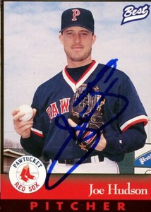 1997 Pawtucket Red Sox JOE HUDSON Signed Card autograph AUTO BREWERS
