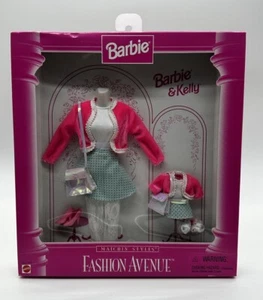 Barbie & Kelly Matchin' Styles Fashion Avenue abiti rosa e verde 1996 Mattel - Foto 1 di 2