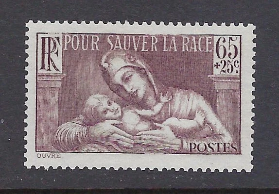 FRANCE  "France and Infant  65c+25c"  SC#B64 MNG CV$5+   (FR425)* - Image 1 of 1