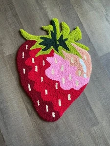 Handmade Strawberry Kids Tufted Carpet Cute Children’s Toy Accent Area Rug - Picture 1 of 9
