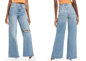 BDG Urban Outfitters Ripped Super High Waist Puddle Wide Leg Damen Jeans W29 - Bild 1 von 12