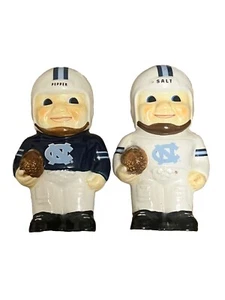 NC Tarheels Football Players Salt & Pepper Shakers 4" Vintage - Picture 1 of 5