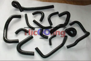 Black Hose For NISSAN Skyline R33 R34 GTR RB26DET Silicone Radiator - Picture 1 of 6