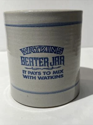 Red Wing Advertising 5" Beater Jar Watkins Stoneware Crock  - Image 1 of 4
