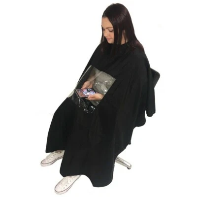 HAIR TOOLS HAIRTOOLS UNISEX FENSTERKLEID Unisex statikfreies Kleid mit PVC Fenster SCHWARZ