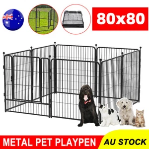 32" 8 Panel Pet Dog Playpen Cage Enclosure Exercise Cat Puppy Metal Fence AU - Picture 1 of 19