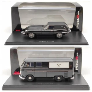 1/43 SCHUCO JAGUAR E-TYPE & VOLKSWAGEN T1 1961 FUNERAL CAR - black Resin Model - Picture 1 of 12
