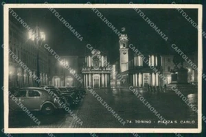 Torino Città Piazza San Carlo Notturno Foto cartolina MZ7755 - Imagen 1 de 2