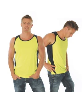 DNC Workwear Hi Vis Action Singlet Cool Breathe 100% Polyester Micromesh Fabric - Bild 1 von 5