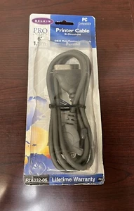 New BELKIN PRINTER CABLE PRO SERIES 6FT DB25 MALE/CENTRONICS 36 MALE F2A032-06 - Picture 1 of 4