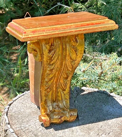 VINTAGE ITALIAN CARVED GILT Gold wood bracket shelf, Florentia hand made! Cover