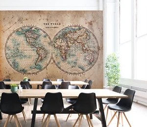 3D Classical World Map 8901NA Wallpaper Wall Murals Wall Paper Print Mural Rom - Picture 1 of 11